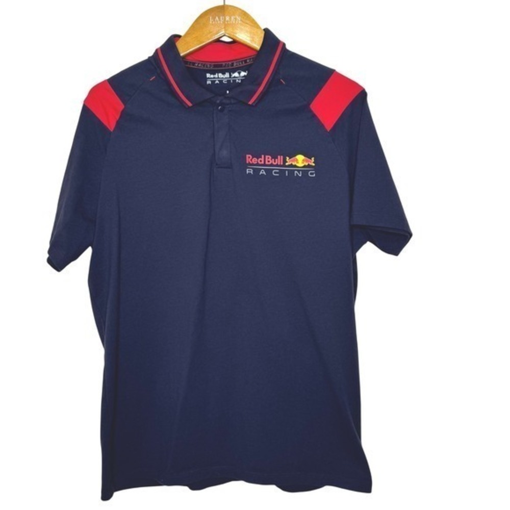 Red Bull Racing Polo‎ Shirt Mens Large Blue/Red